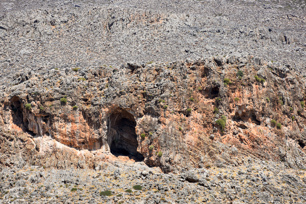 Climbing area The Cave in Kato Zakros, east Crete 