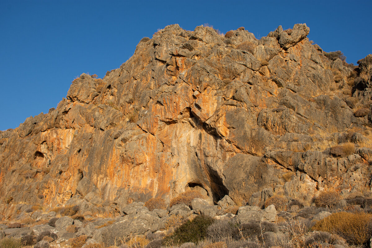 Climbing area at the Krinakia beach, Xerokampos, east Crete