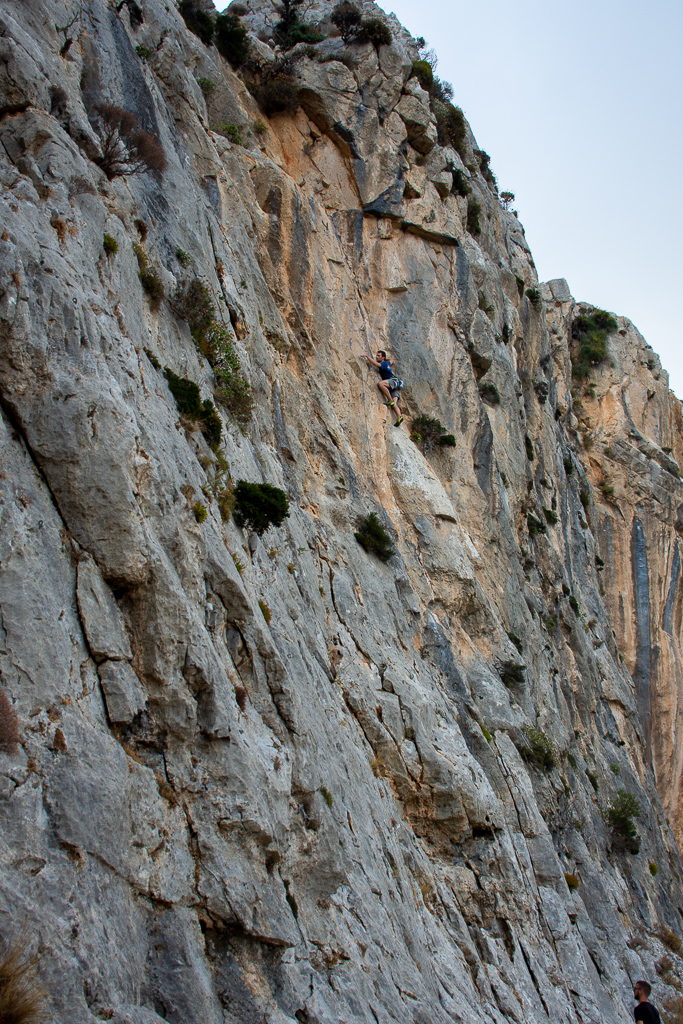 Person climbing in Vigla: Central Katalava